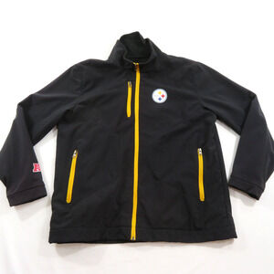 GIII NFL Jacket Pittsburgh Steelers Yellow Black Jacket Zip Up Sz 2XL G-3 G-III